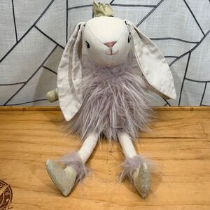 Mon Ami Princess Bunny Plush Stuffed‎ Animal Mauve Faux Fur Gold Crown 2019